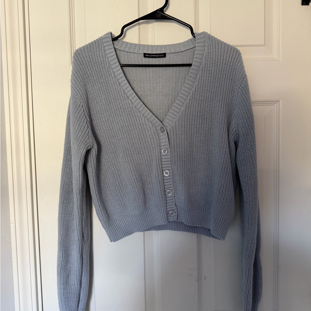 Brandy Melville Soft Blue V-Neck Cardigan